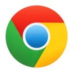 Google Chrome logo printed on paper on white background